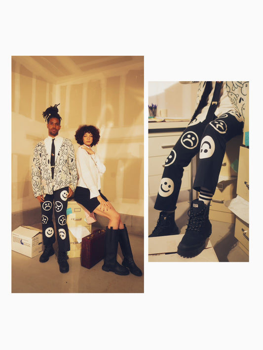 SadBoy Smiley Face Worker Pants